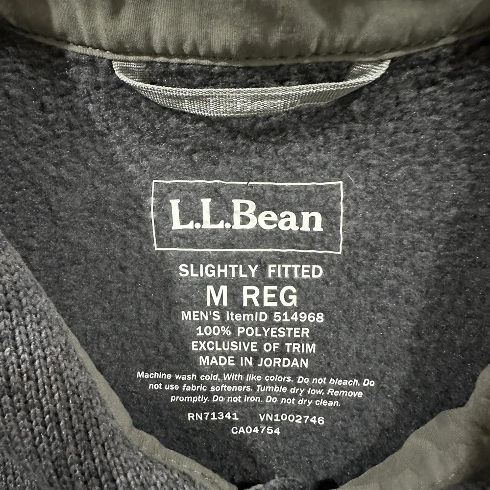 LL Bean Shacket Button Shirt Men M Reg Gray Gorpcore Winter Casual Everyday